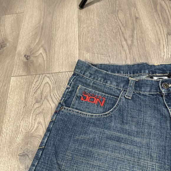 Vintage Don Blue Denim Shorts Men’s Embroidered Baggy Y2K Size 34 - Picture 8 of 9